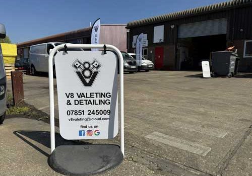 V8 Valeting & Detailing exterior of workshop
