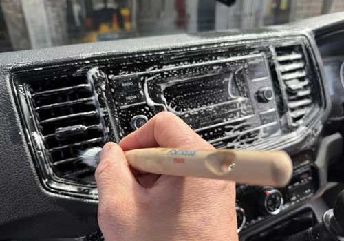 V8 Valeting & Detailing soft brush cleaning dashboard